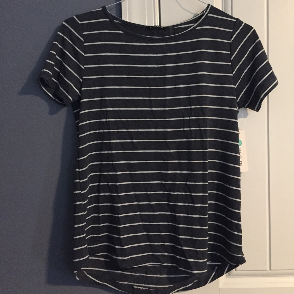 Pink Clover Striped Blue and White top